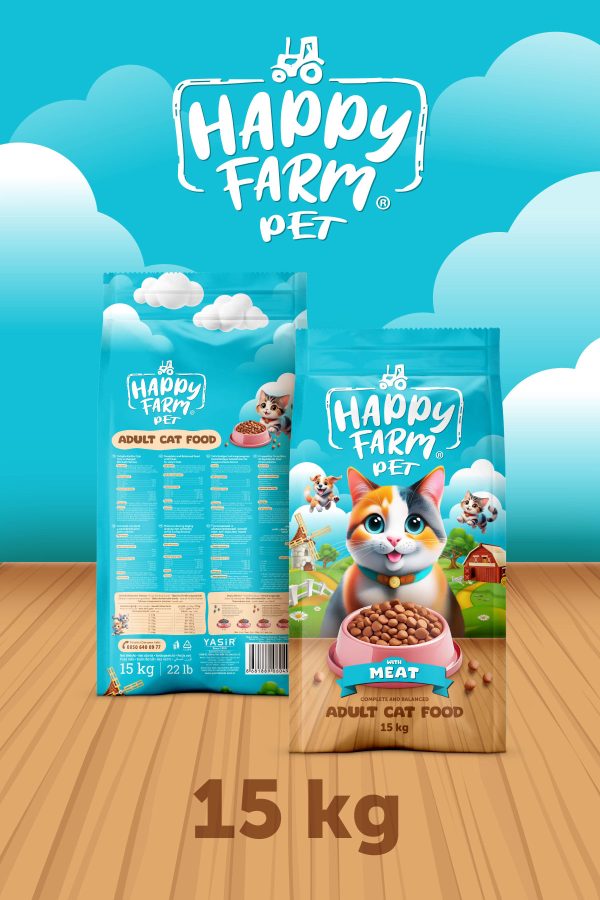 Happy Farm Etli Kedi Maması 15Kg