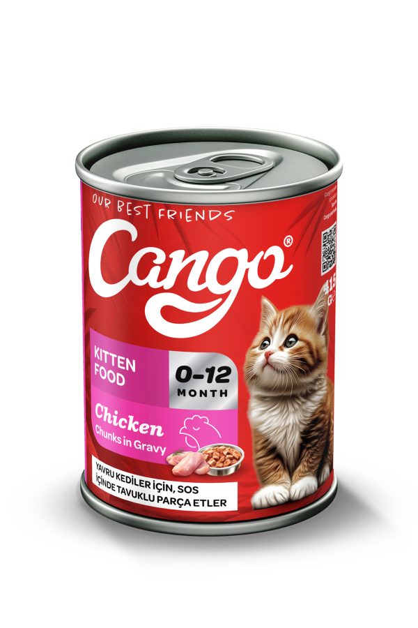Cango Yavru Yaş Kedi Maması Tavuklu 415Gr 6Lı