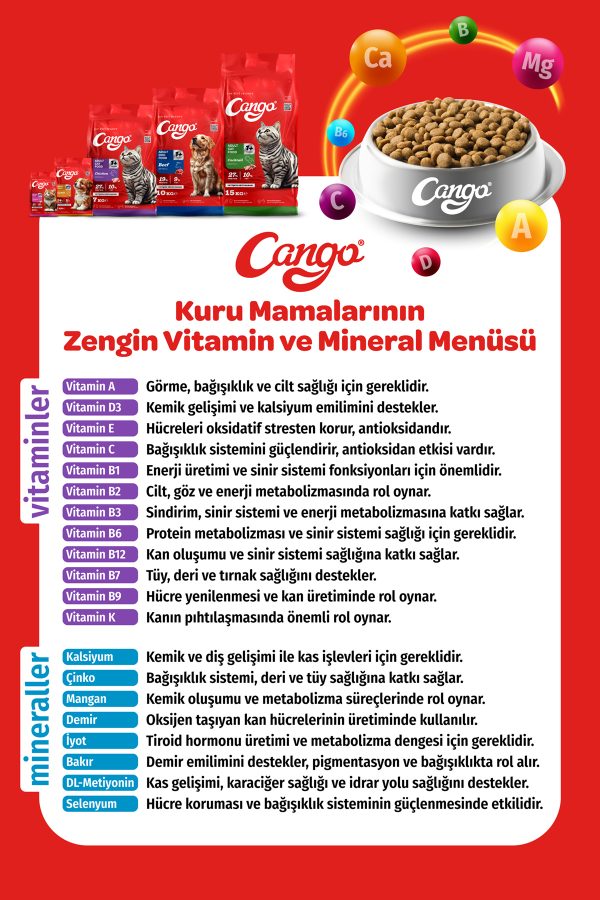 Cango Yetişkin Kedi Maması Kuzu Etli 1 Kg 5'li
