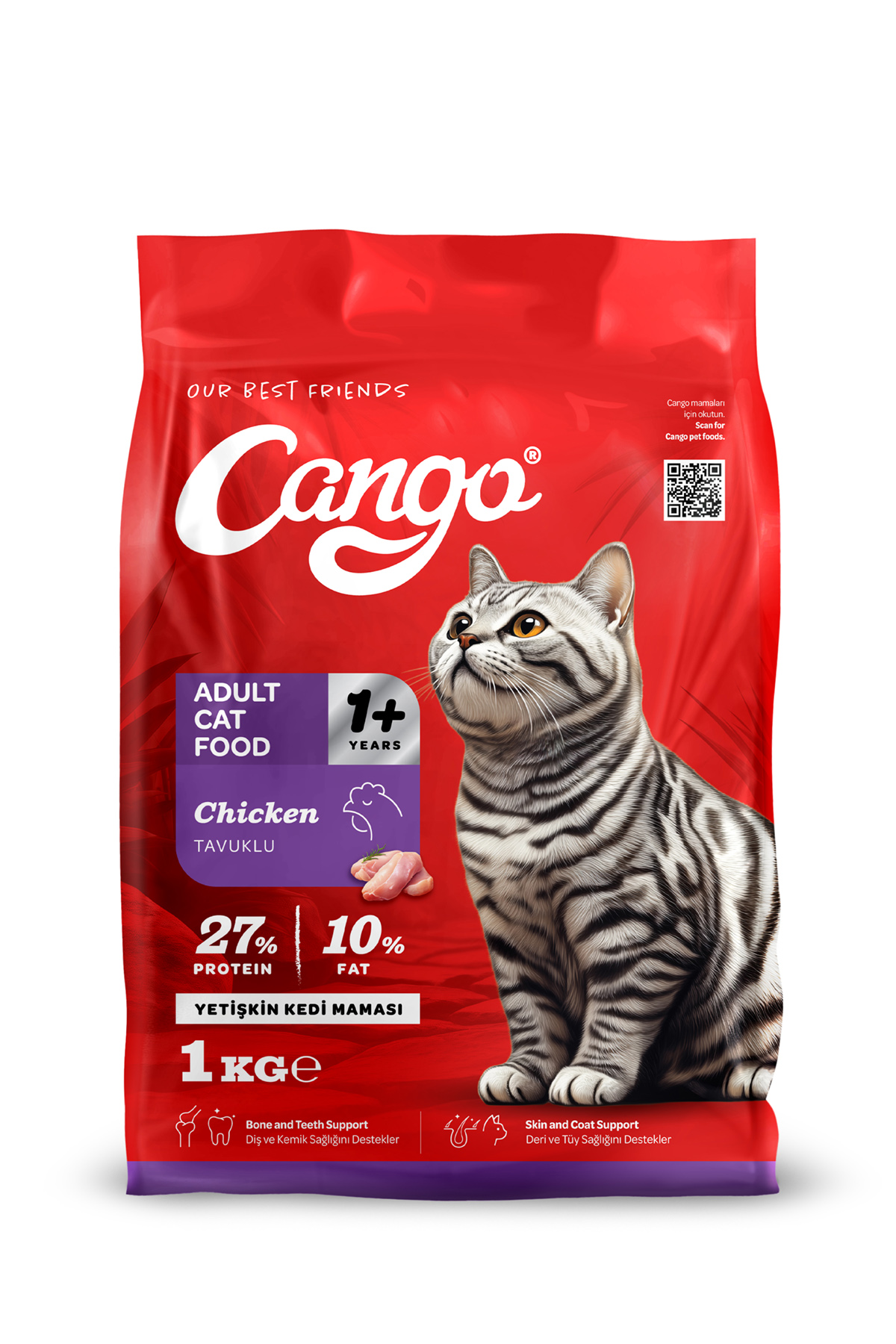 Cango Yetişkin Kedi Maması Tavuk Etli 1 Kg - Görsel 1