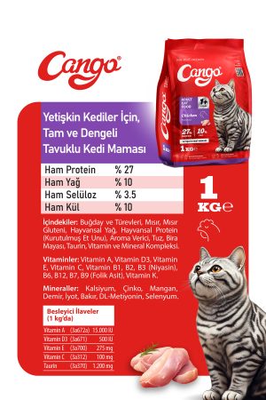 Cango Yetişkin Kedi Maması Tavuk Etli 1 Kg - Görsel 3